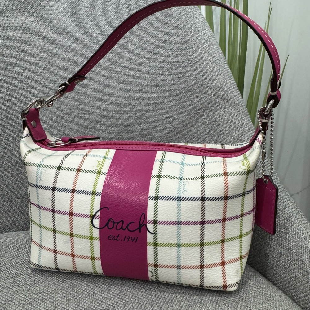 Coach Women's Multicolor Plaid Shoulder Bag
